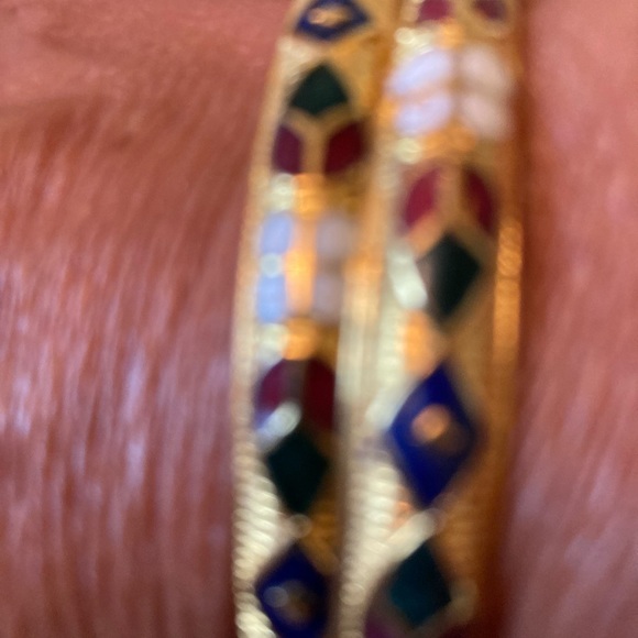 Vintage enamelled cloisonné bangles - Picture 3 of 4